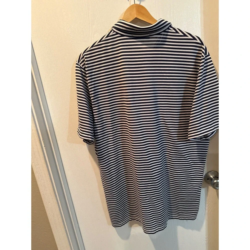 Ralph Lauren Mens XL Pro Fit PGA Golf Polo Shirt Navy White Striped Wicking